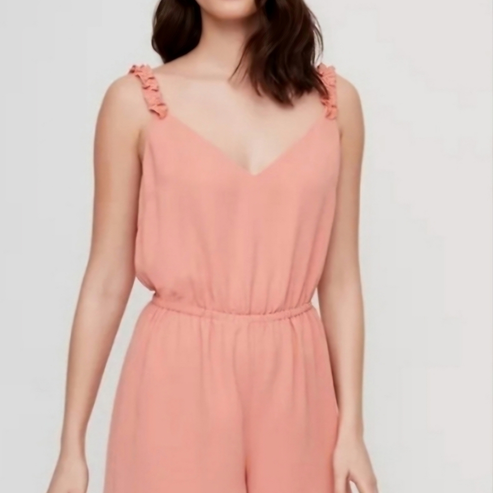 Wilfred Pink Ruffle Strap Romper Size XS